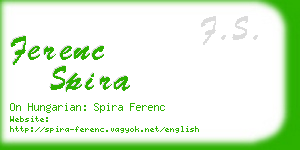 ferenc spira business card